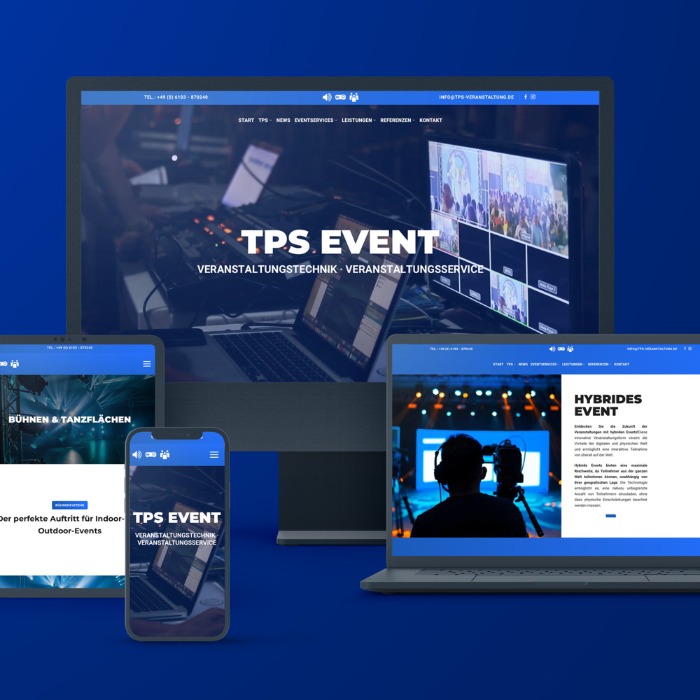 TPS Veranstaltungstechnik Website Mockup